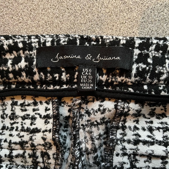 Jasmine & Juliana Black & White Pants Size 6 - Picture 5 of 11
